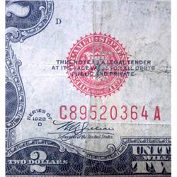 1928 D $2 United States Note "Red Seal"