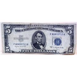 1953 B $5  Silver Certificate