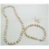 Image 4 : Tri Colored Pearl Necklace, Bracelet and Earrings