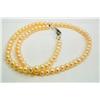 Image 1 : 16" Pale Peach Pearl Single Strand Necklace