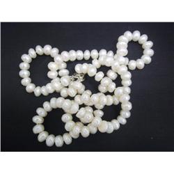 16" Double Strand Potato Pearl Necklace