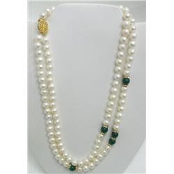 18" Double Strand Pearl Necklace