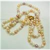 Image 2 : 18" Double Strand Tri Colored Pearl Necklace