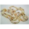 Image 3 : 18" Double Strand Tri Colored Pearl Necklace