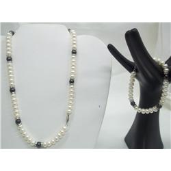 Pearl and Roundell Necklace and Bracelet Set