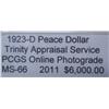 Image 3 : 1923-D Peace Silver Dollar MS-66 w/ Appraisal