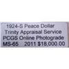 Image 3 : 1924-S Peace Silver Dollar MS-65 w/ Appraisal