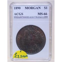 Gorgeous 1890-P Mint Morgan Silver Dollar MS-66