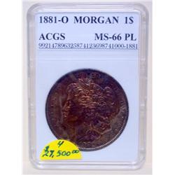Amazing 1881-O Mint Morgan Silver Dollar MS-66 PL