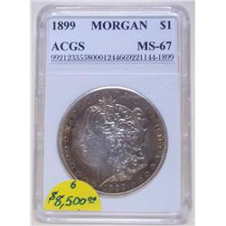 Low Mintage 1899 Mint Morgan Silver Dollar MS-67