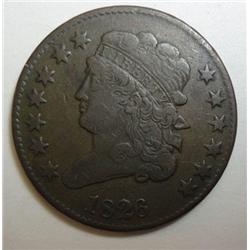 1826 half cent nice color F/VF