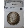 Image 1 : 1881S Morgan $  PCI63PQ. Coin is a 64