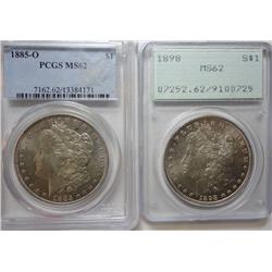 1898 OGH PCGS62-1885O PCGSnew holder MS62. Both coins are 63's