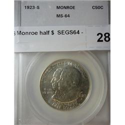1923S Monroe half $  SEGS64