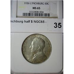 1936 Lynchburg half $ NGC65