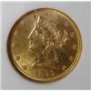 Image 2 : 1899 $5  Liberty GOLD  NGC62 Bid is $aprox $25 over common date