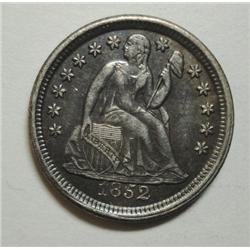 1852 Seated dime  all original toned XF45