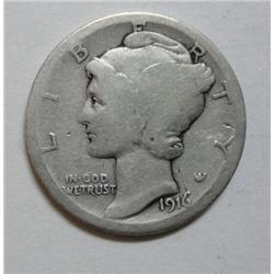 1916D Mercury dime Good
