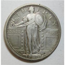 1917S T1 Standing Liberty quarter solid VF