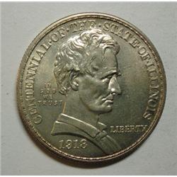 1918 Lincoln half $  AU58