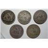 Image 2 : Lot of 5  Seated quarters  original undipped VF;54 arr-57-58-76-91