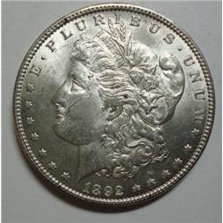 1892 Morgan $ MS61/64. what a shame mark on cheek keeps this from much higher gr