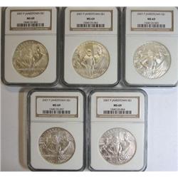 5  2007P Jamestown silver $  NGC69