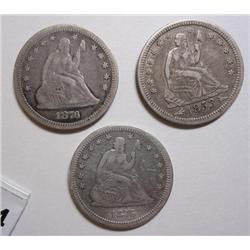 1853 A/R VF/XF-1876S F/VF-1876CC F quarters