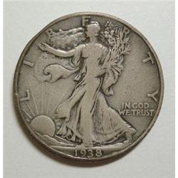 1938D Walker half $ F/VF