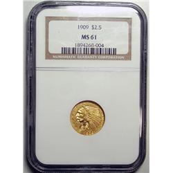 1909 $2 1/2 Indian Gold   NGC61