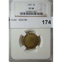 1835 $5 Gold   NGC30