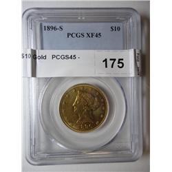 1896S $10 Gold   PCGS45
