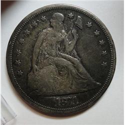 1871 Seated $   VF undipped