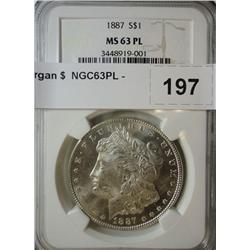 1887 Morgan $  NGC63PL