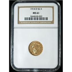 1914D $2 1/2 Indian Gold   NGC61