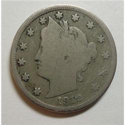 1912S V nickel VG/F