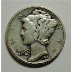 1942/41 Mercury dime VF