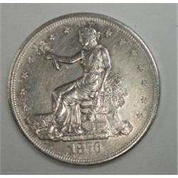 1876S Trade $  new coin cleaned bid as AU/BU