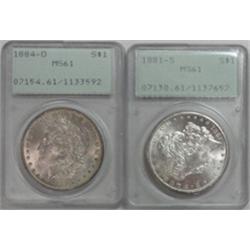 1881S-84O Morgan $  OGH RATTLERS PCGS 61