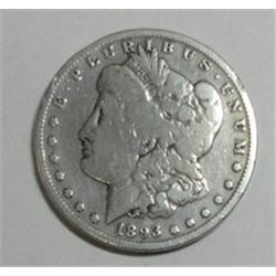 1893S Morgan $  VG with mark across neck