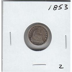 HALF DIME SILVER 1853