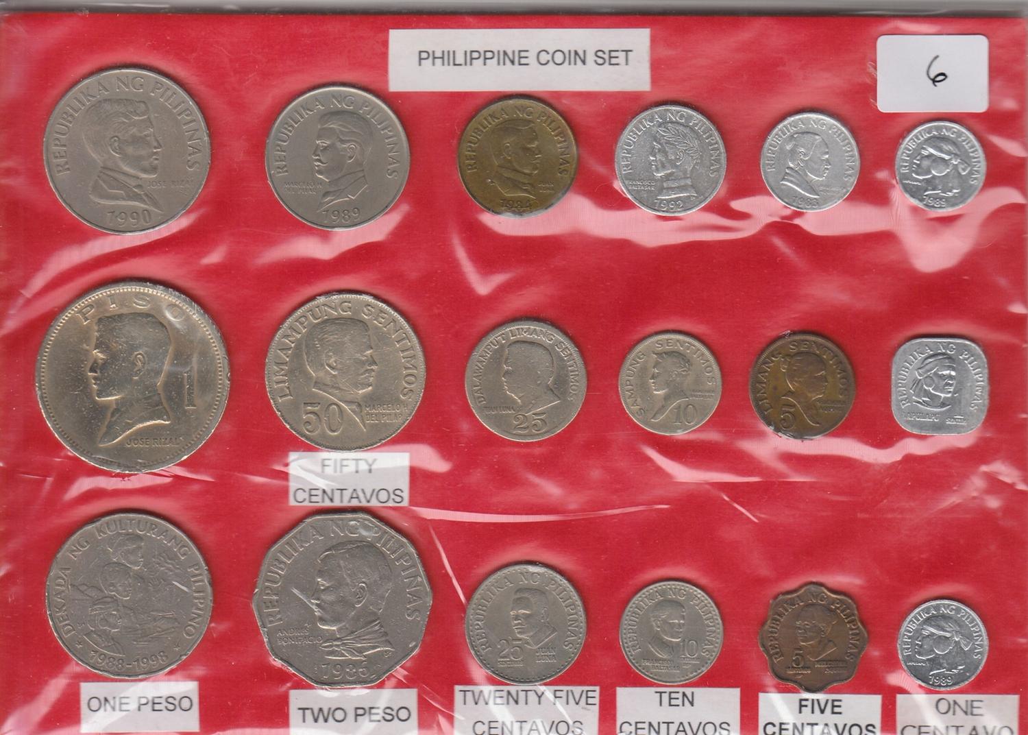 PHILIPPINE COIN SET 18 COIN SET philippine-coin-set-18-coin-set