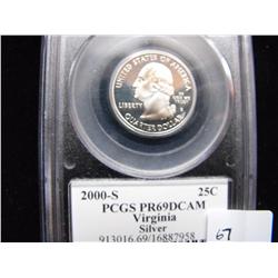 2000 S SILVER PCGS PROOF PR69 DCAM