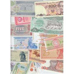 25 UNCIRCULATED WORLD BANK NOTES CURRENCY