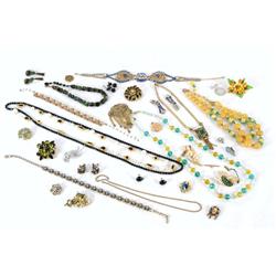 Haskell, Trifari, Hobe Lot of Costume jewelry