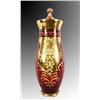 Image 2 : Ruby glass lidded vase with gold enameling