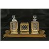 Image 1 : 4pc filigree Dresser set Fostoria block pattern glass