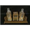 Image 2 : 4pc filigree Dresser set Fostoria block pattern glass