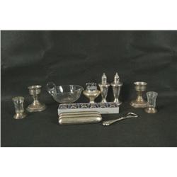 Lot of sterling pcs & plated cig case