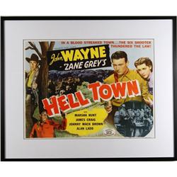 John Wayne 'Hell town' half sheet 1937 Poster Very Good - Excellent Condition - Nearly Flawless.  Pr